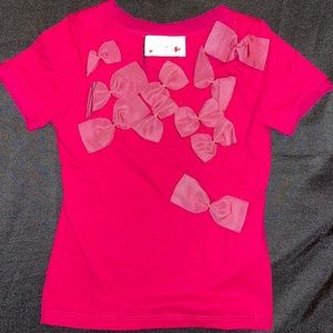 Lanvin girls pink shirt with bows-size 4